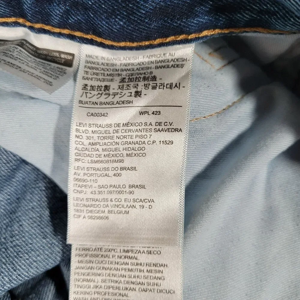 Men's Levis 505 Jeans 38x32‎ (36x32) Dark Wash Straight Leg Regular Fit Red Tab